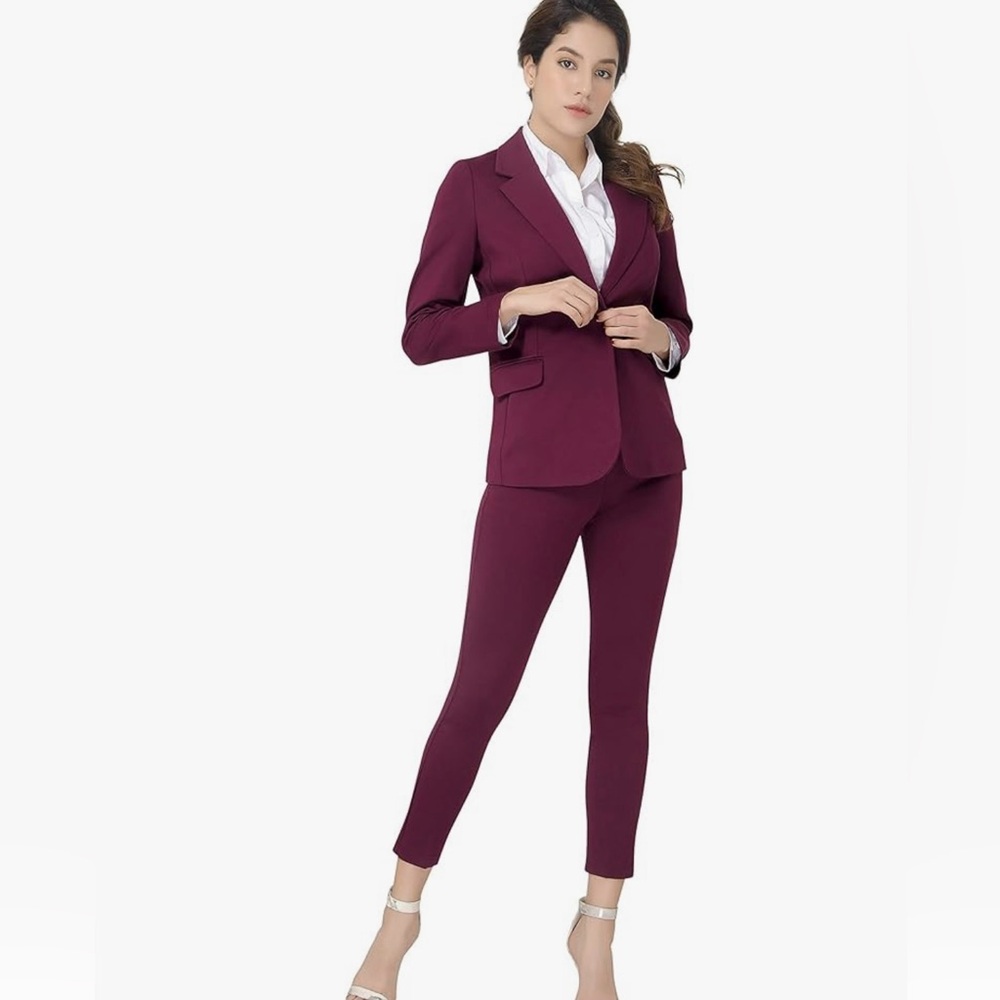 Burgundy suit